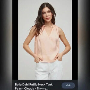 Bella Dahl Linen Tank In Peach LIKE NEW Made in USA
